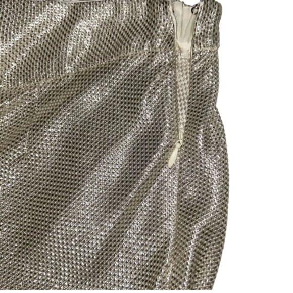 NWT Forte Forte Riflessi Silver Metallic Flared Pants M Italy Designer Statement - Picture 10 of 17